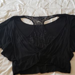 Sheer black blouse